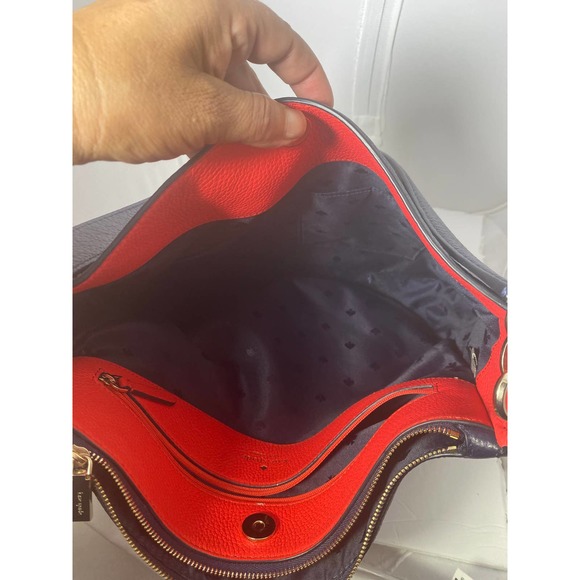 Kate Spade Kailee Handbag Tropical Toss Nightcap Blue Purse Shoulder Strap Bag - Picture 14 of 16